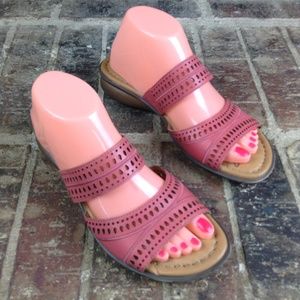 Naturalizer Jenaya Pink Coral Double Strap Sandal